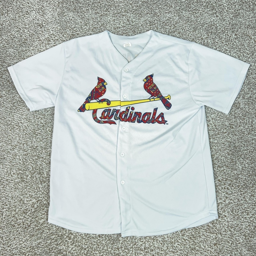 St Louis Cardinals Jersey Mens XL White MLB Baseball Cardinals Button Up Wong 16